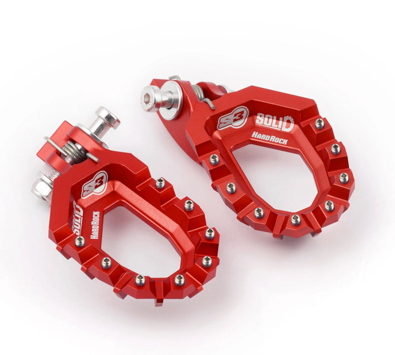 Footpegs S3 Hardrock Solid Red (New Design)