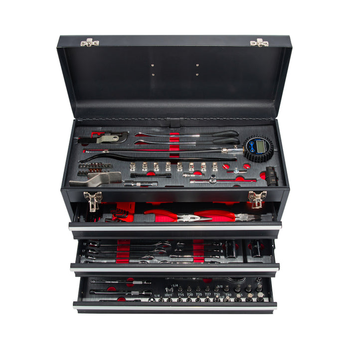 BikeMaster 3 Drawer Toolbox (Includes 129 Piece Tool Set)