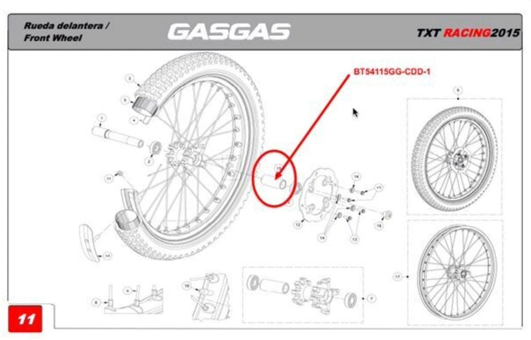 Front Wheel Bearing Spacer (TECH forks)