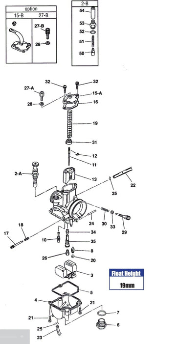 Keihin PWK 28 Carb Rebuild Kit (Jitsie)