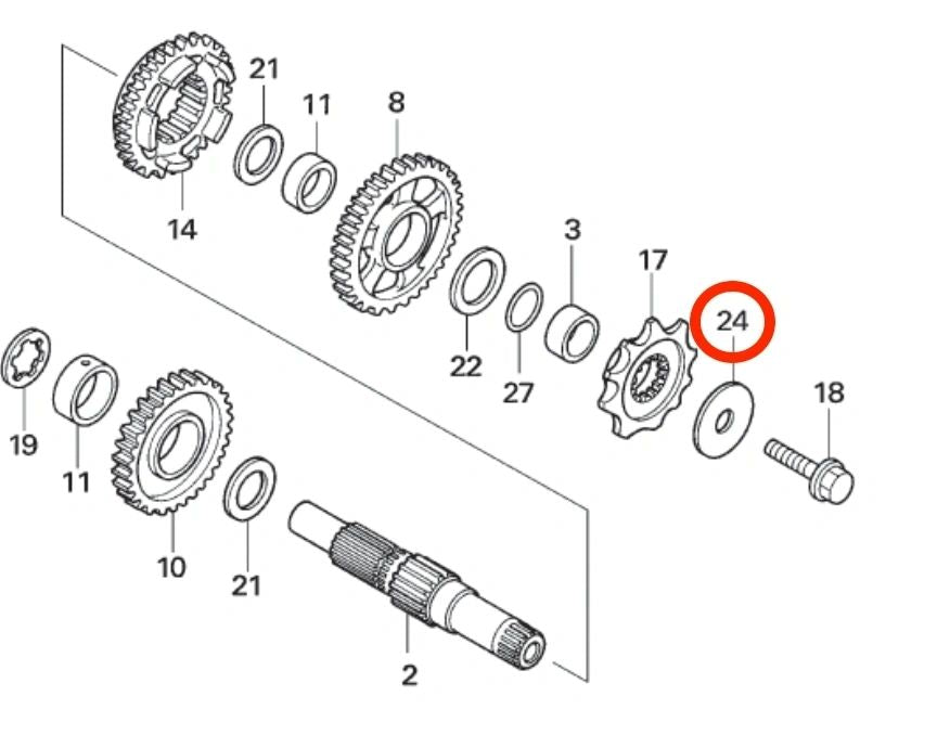 Montesa 4rt Counter Shaft Sprocket Spring Washer