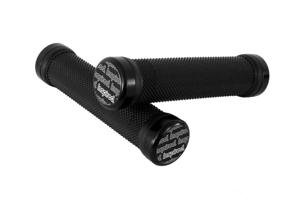 Bicycle Inspired Trials Grips Lock on (Silver Ends)