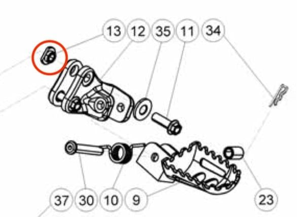 Beta Evo Footpeg Mount Nut