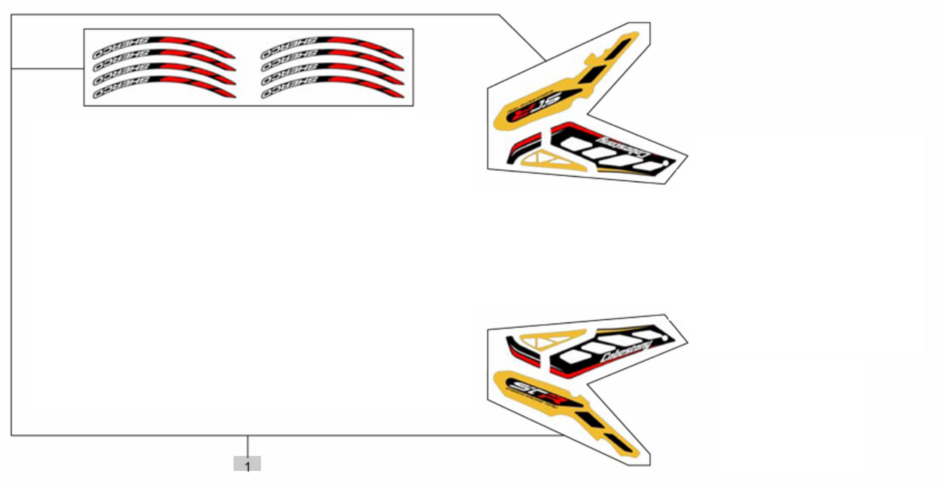 Sherco Decal Kit Cabestany Frame Kit
