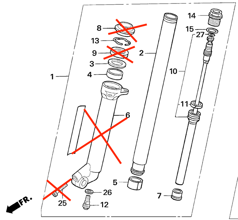 Front Fork 39mm Showa Right Side