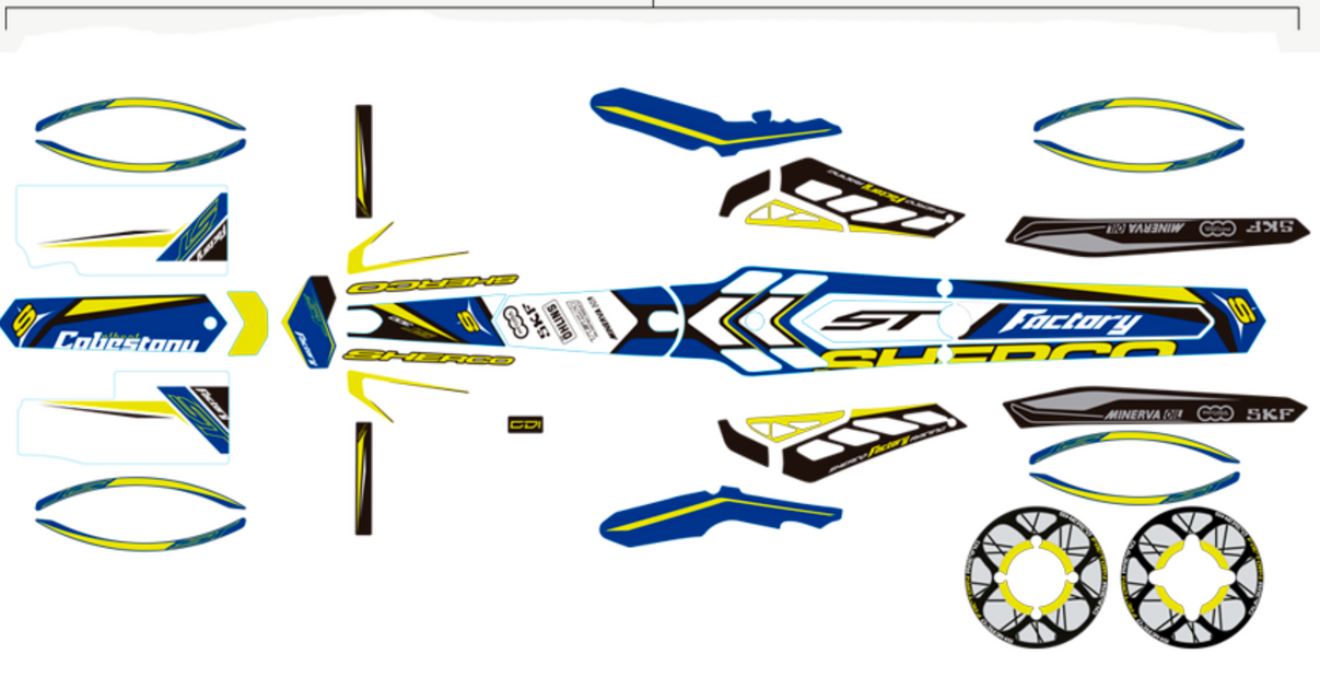 Sherco Decal Kit 2015 Factory Complete Kit — Trials Superstore