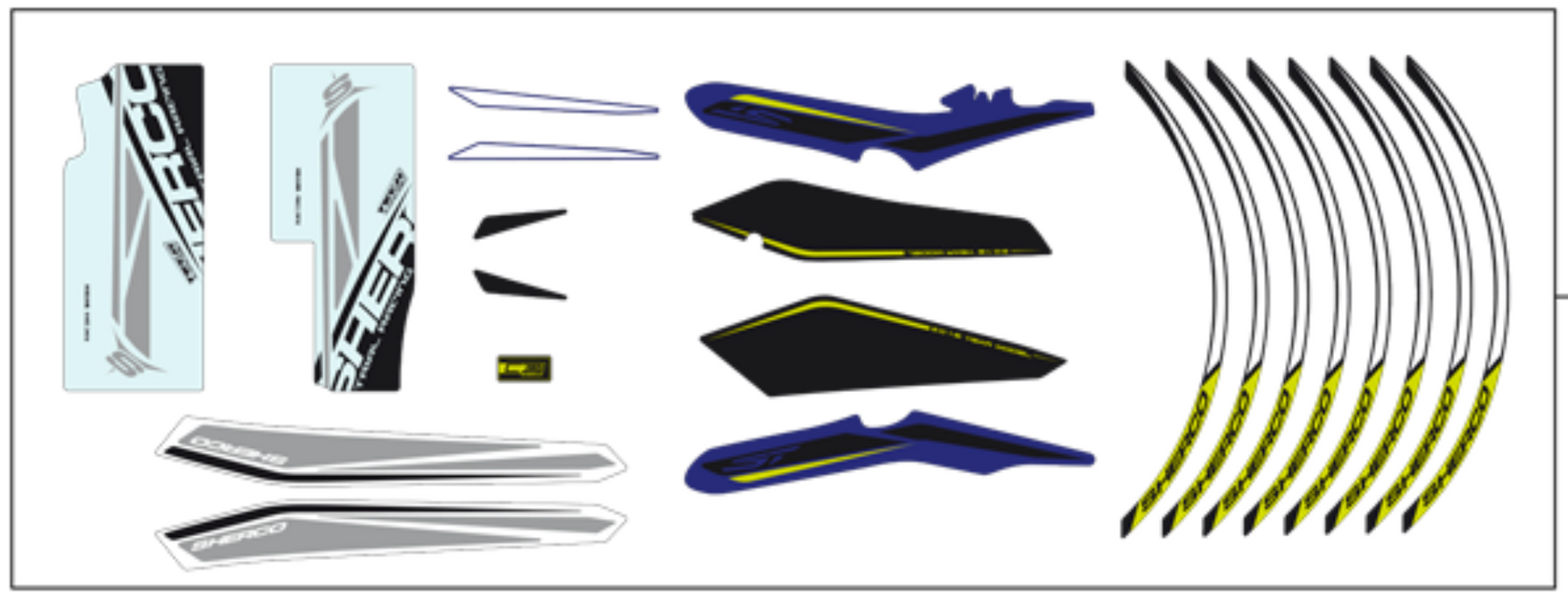 Sherco Decal Kit 2016 ST Frame Rim Kit — Trials Superstore