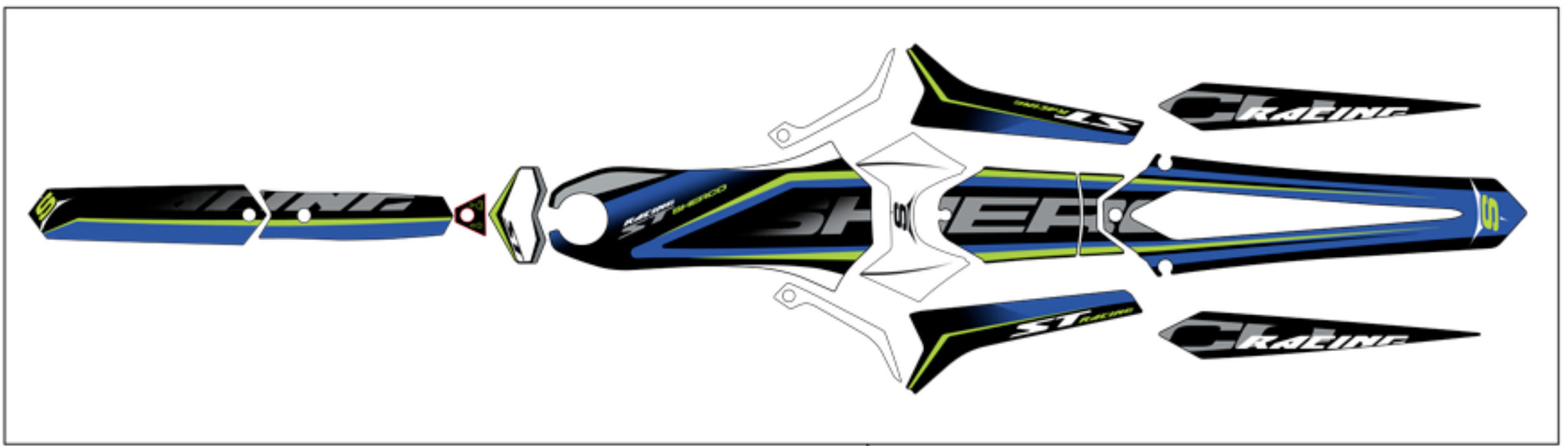 Sherco Decal Kit 2017 Racing Upper Kit — Trials Superstore