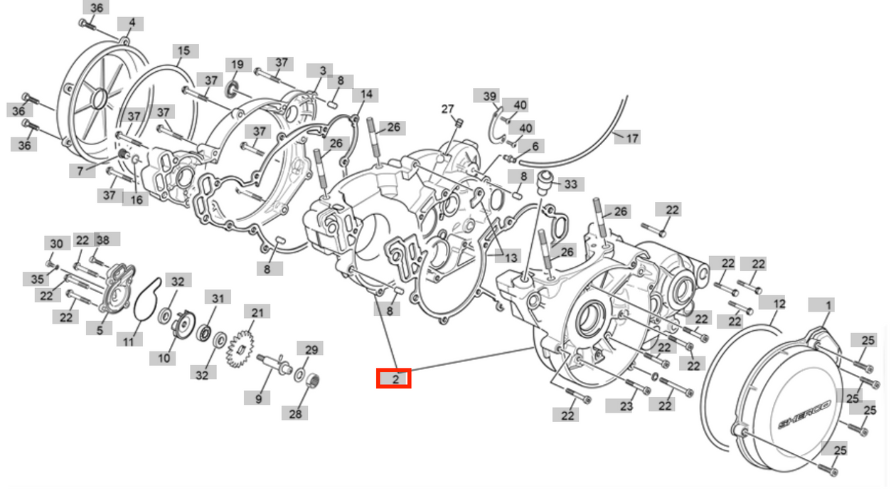 Sherco Crankcase Set 7128/8079