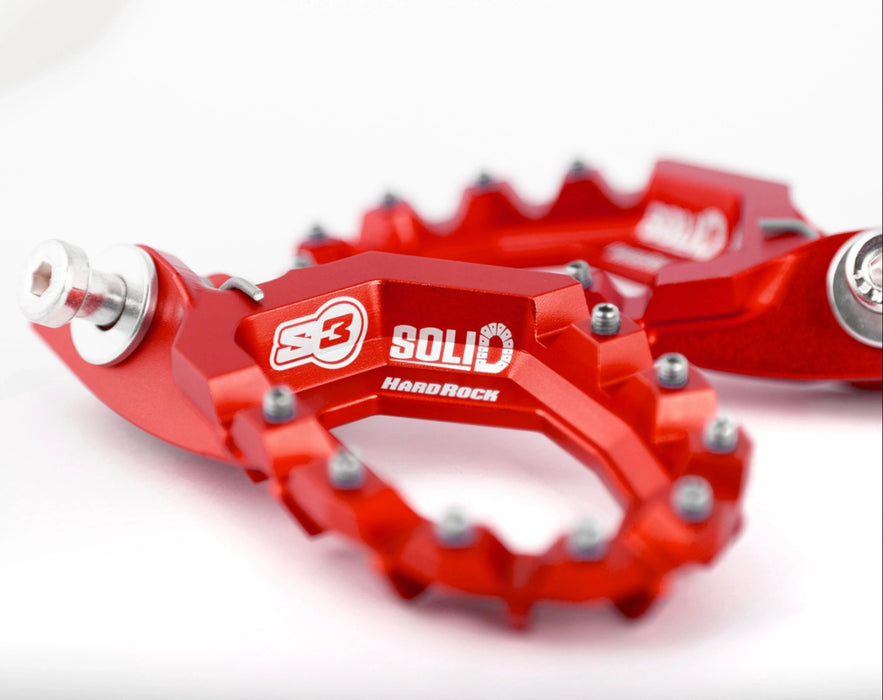 Footpegs S3 Hardrock Solid Red (New Design)