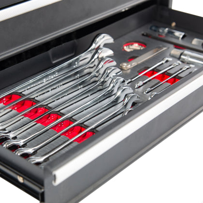 BikeMaster 3 Drawer Toolbox (Includes 129 Piece Tool Set)