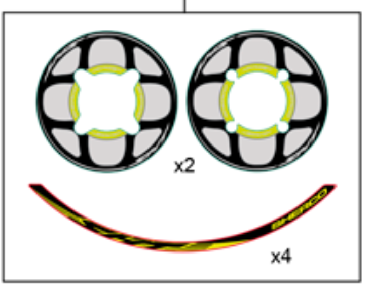 Sherco Decal Kit 2021 Factory Sprocket & Rim Decals