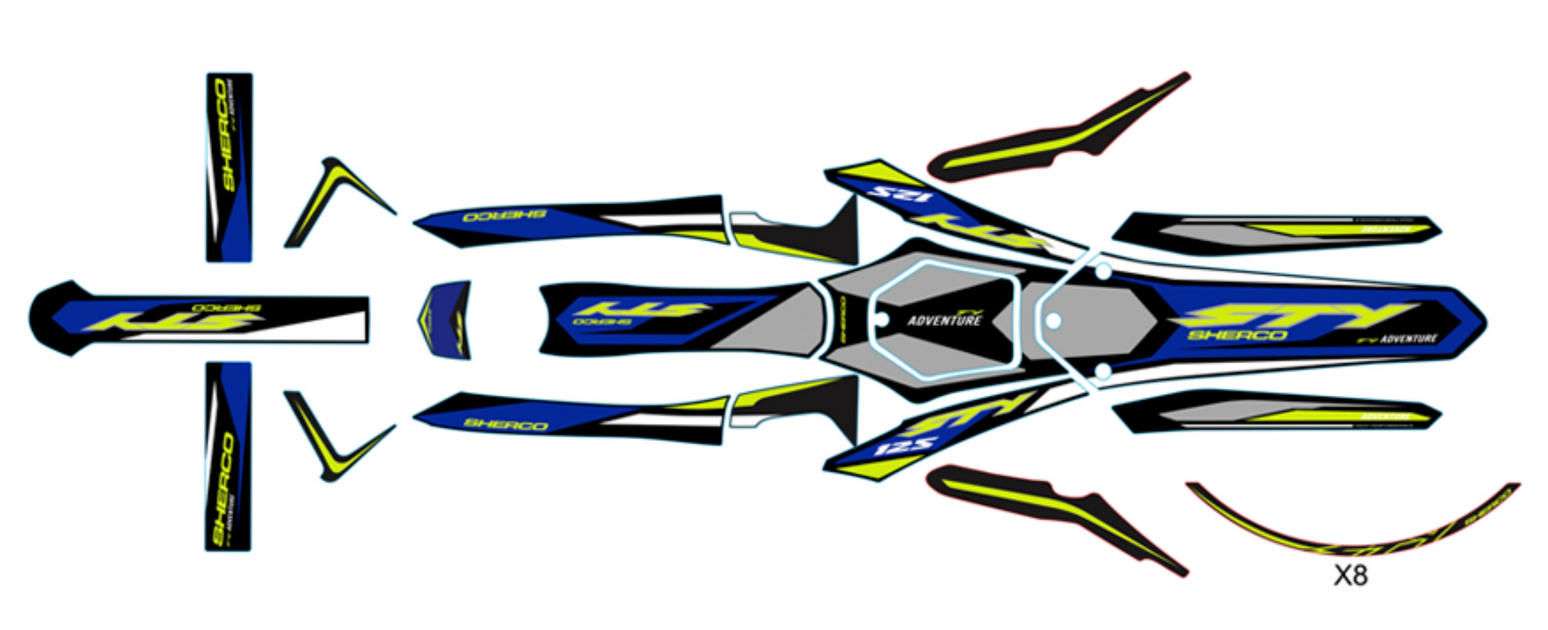 Sherco Decal Kit 2023 TY 125 Full Kit — Trials Superstore