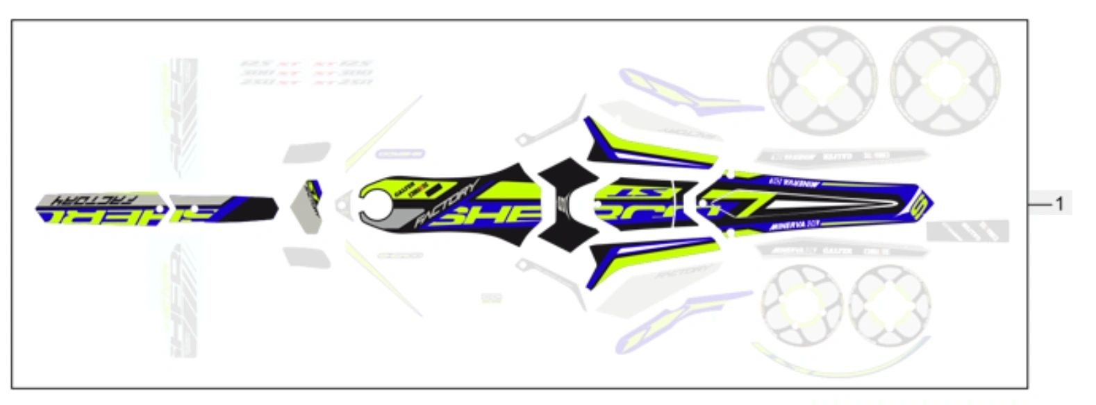 Sherco Decal Kit Upper 17 Factory