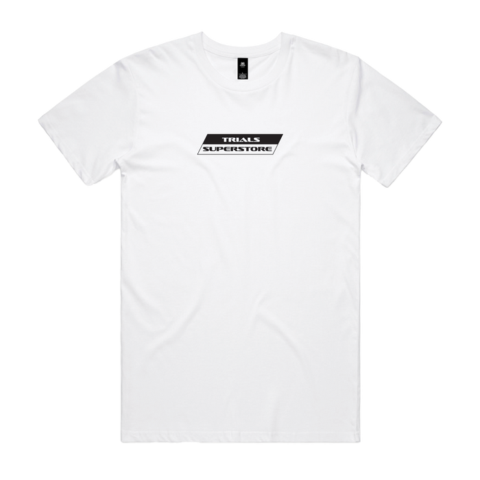Trials Superstore Definition Tee White