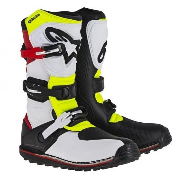 Alpinestars Tech T Trials Boots White/Red/Fluo Yellow