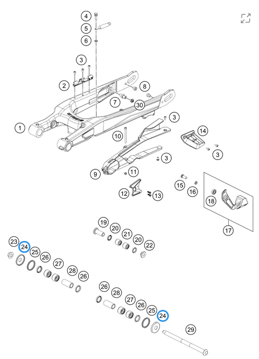 GasGas Swingarm End Caps 19-25