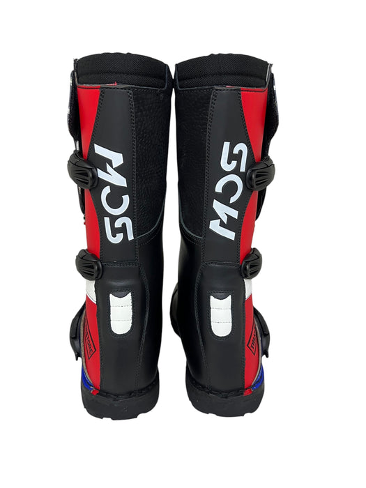MOS TEK Boots Red/White/Blue — Trials Superstore