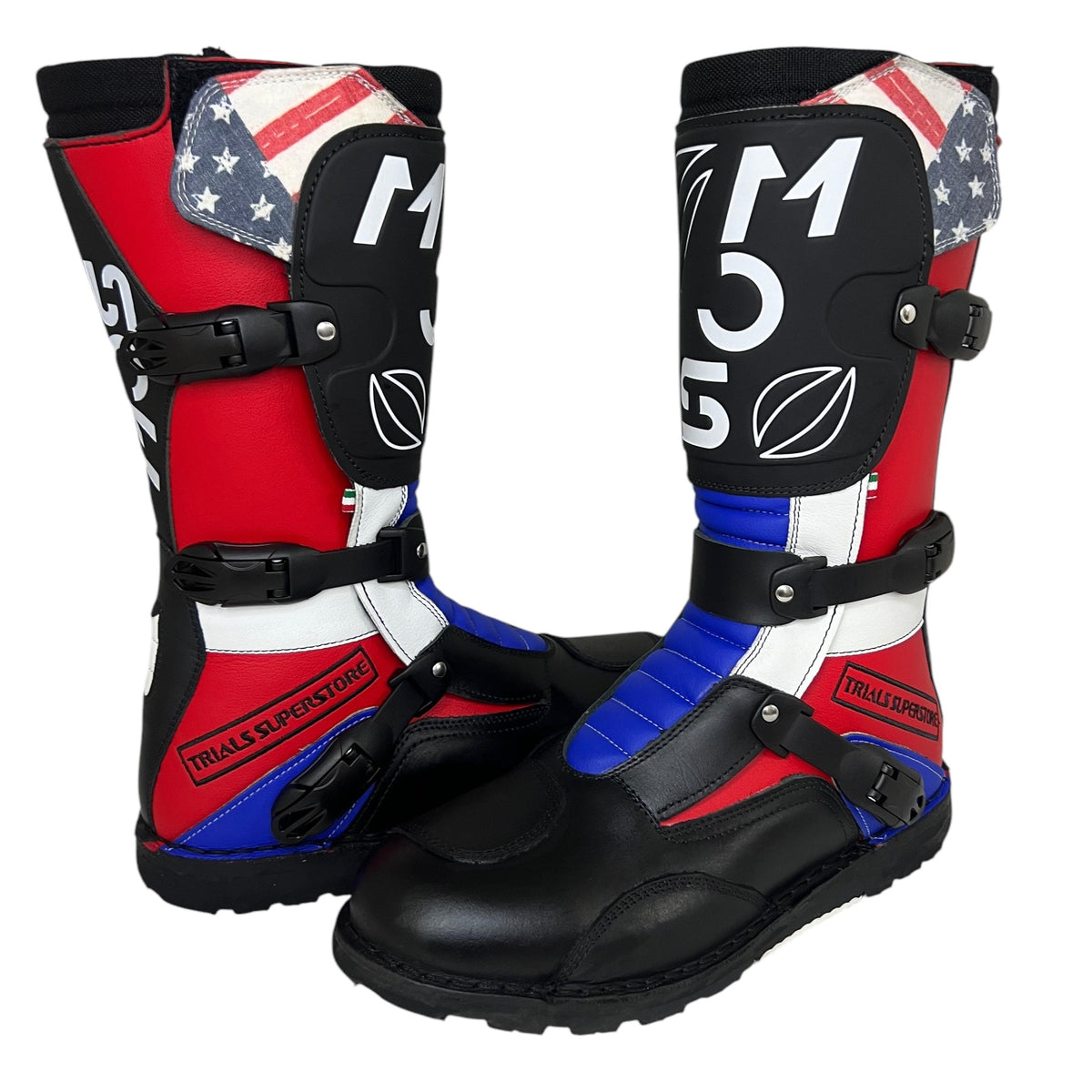 靴 ISHMM moca boots MOS TEK Boots Red/White/Blue — Trials Superstore