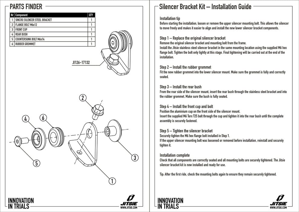 Silencer Bracket Kit Beta Sincro 2026- Jitsie