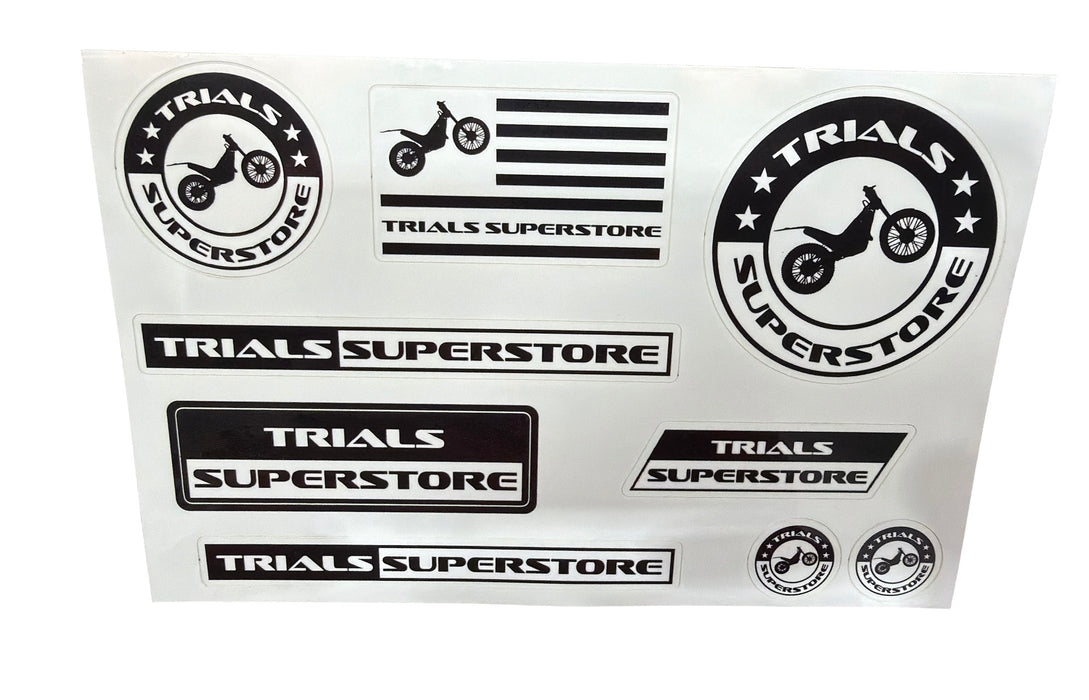 Trials Superstore Decal Sheet 8.5"x5.5"