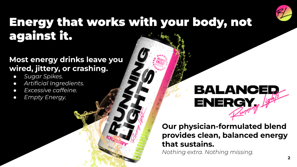 Running Lights Energy Drink 6 Pack