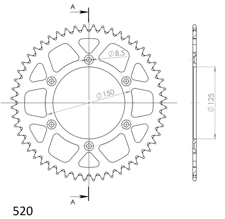 Supersprox Aluminum Rear Sprocket KTM/Husky/GasGas 50t