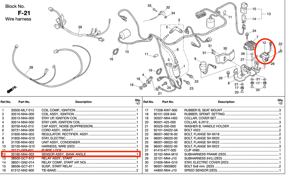 Montesa 4rt Sensor Assy Bank