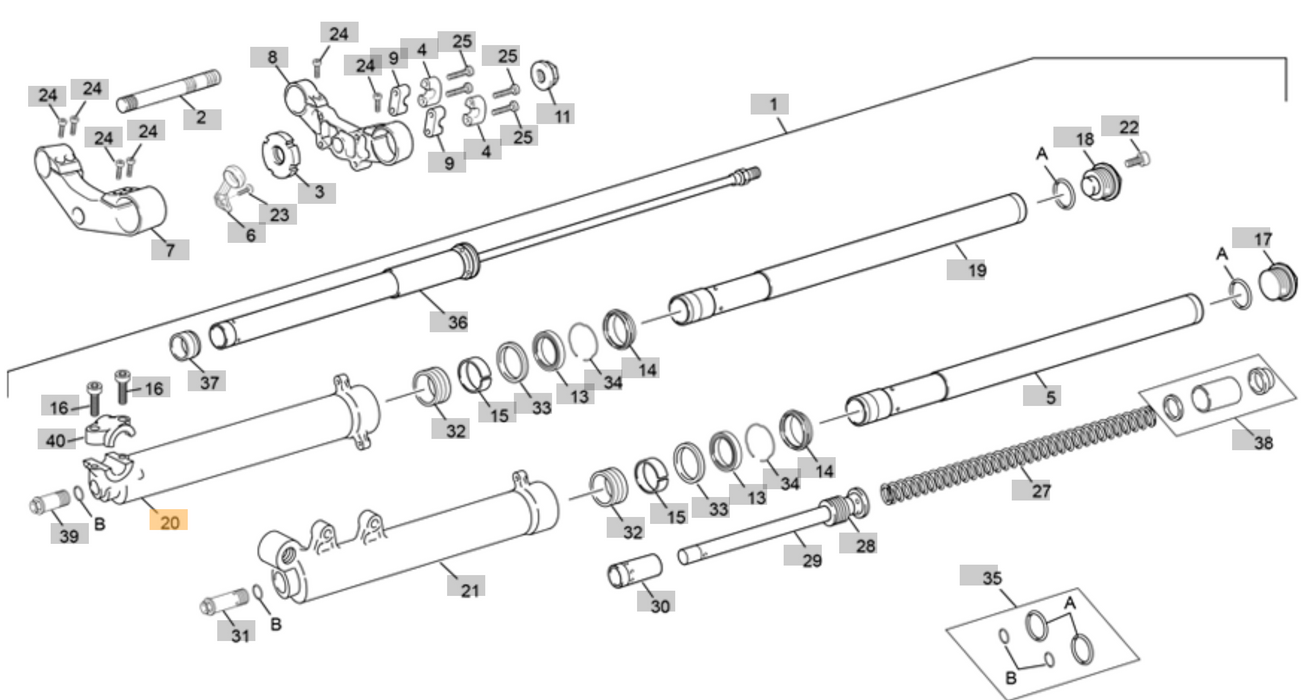 Tech Lower Fork Leg 39mm Right Black