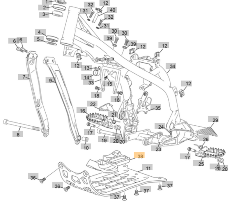 Skid Plate Rubber Sherco 23-25