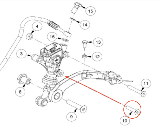 Rear Brake Master Cylinder GasGas 15-18 Lower Bolt