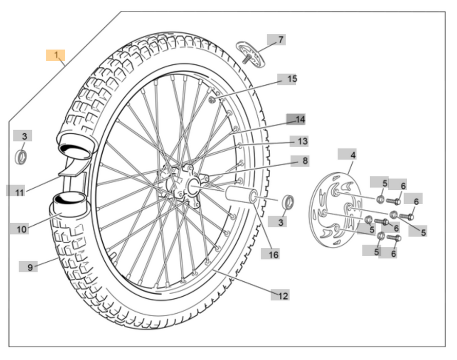 Wheel Front Sherco Factory Blue with Dunlop D803GP