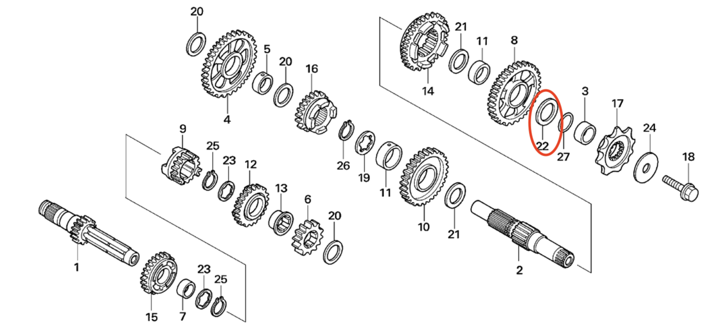 Montesa Countershaft Washer 90453-KZ4-000