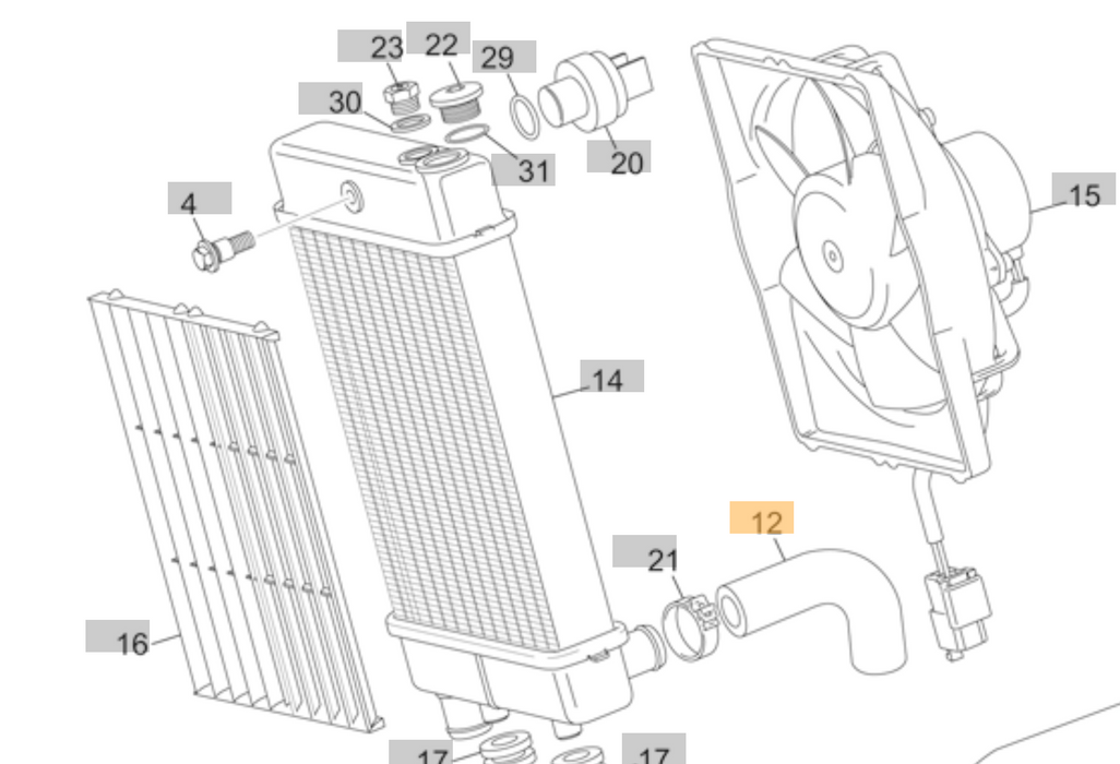 Sherco Radiator Hose 4t 2010