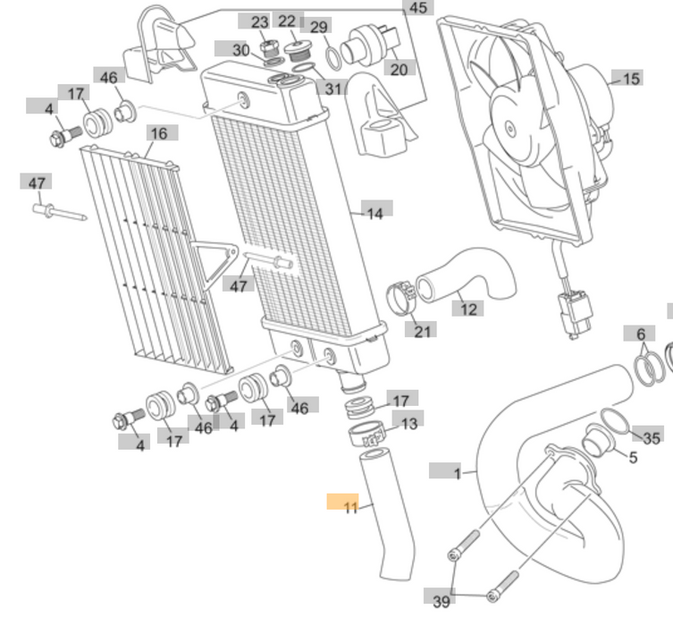 Sherco Radiator Hose 12-15