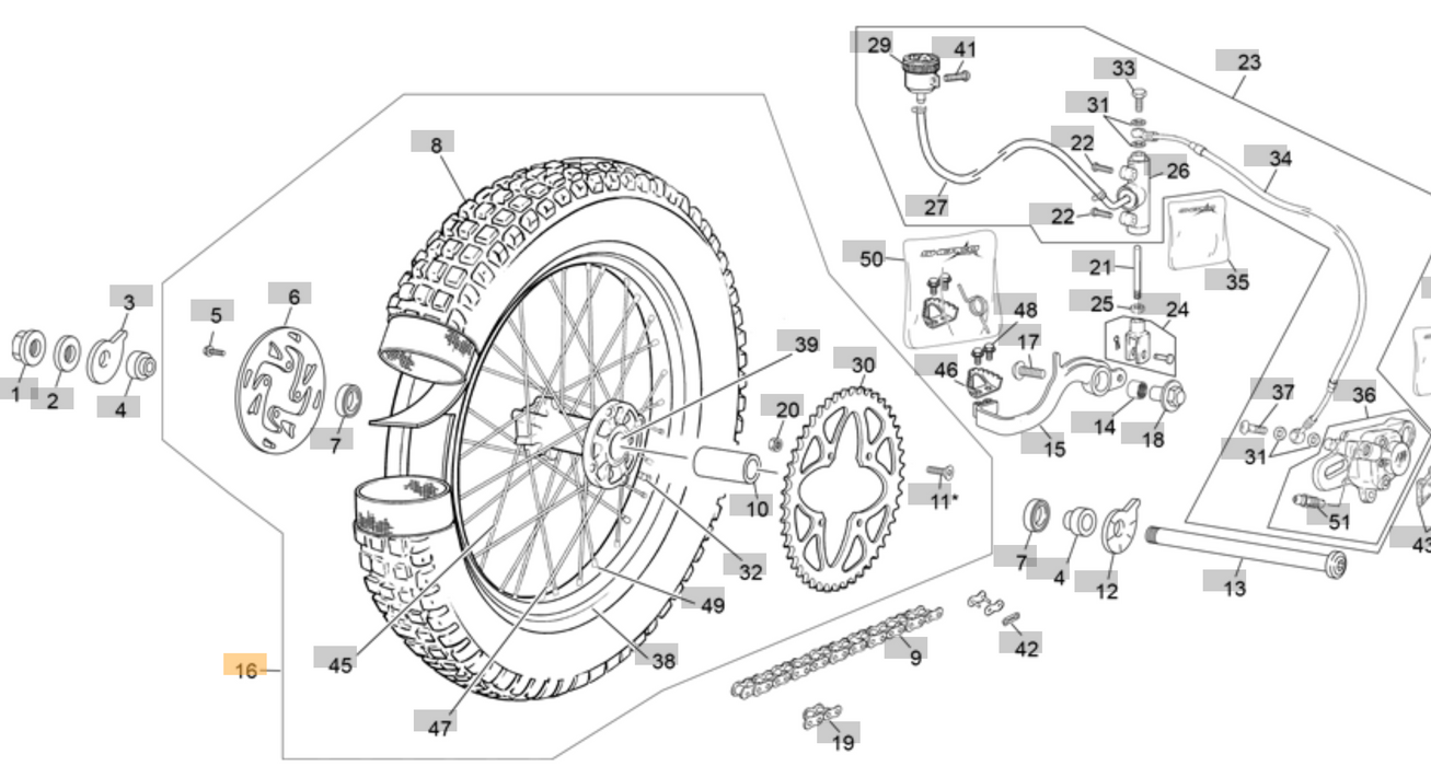 Wheel Rear Sherco/Scorpa TY Complete
