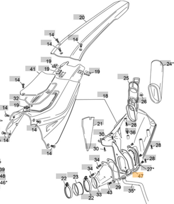 Sherco/Scorpa Air Box Support Plate Gasket 23-25
