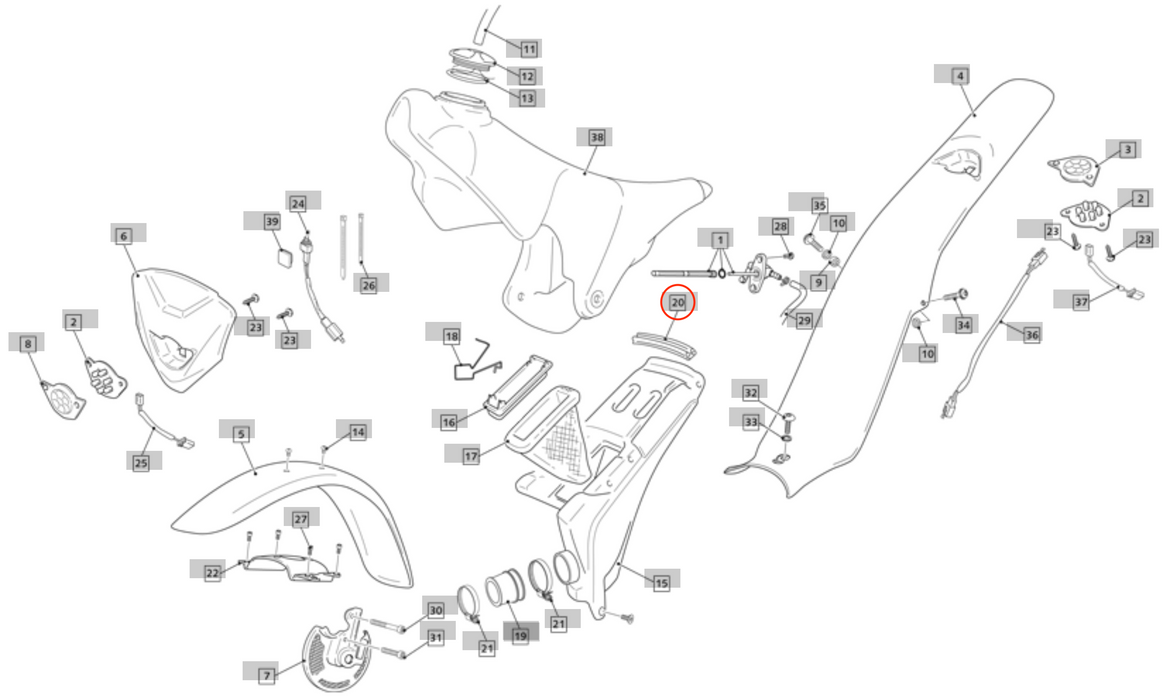 Scorpa SR Air Box Rubber for Rear Fender