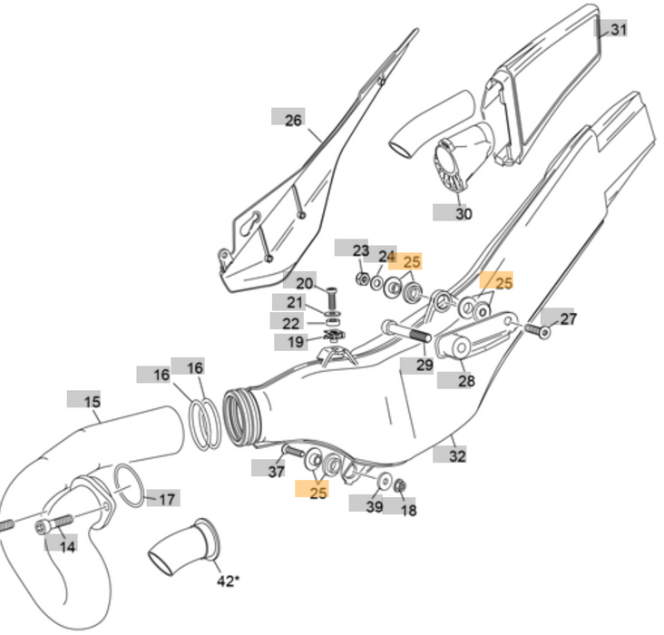 Sherco/Scorpa Exhaust Silencer Block 0274