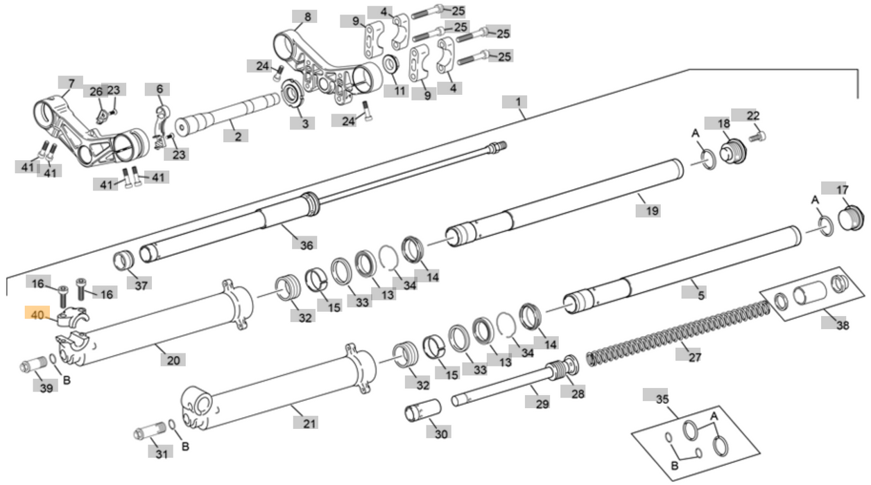 Front Fork Tech 39mm Right Side Axle Flange