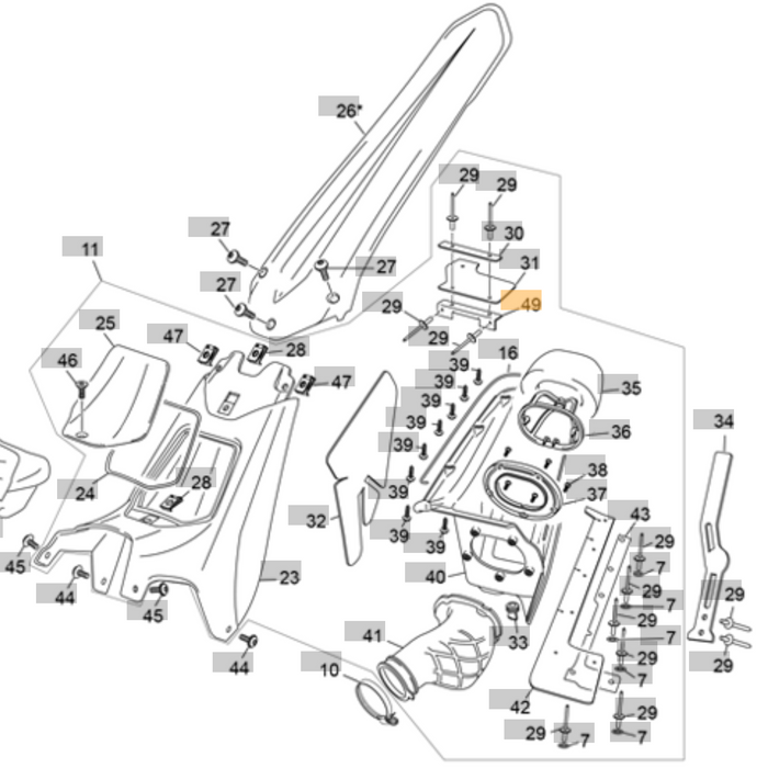 Sherco Air Box Rubber Support