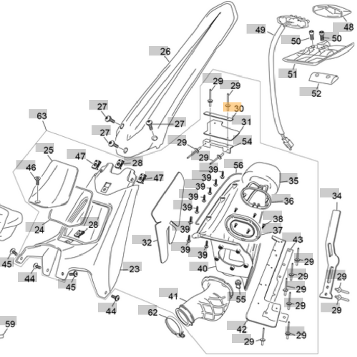 Sherco Air Box Rubber Fixing Plate