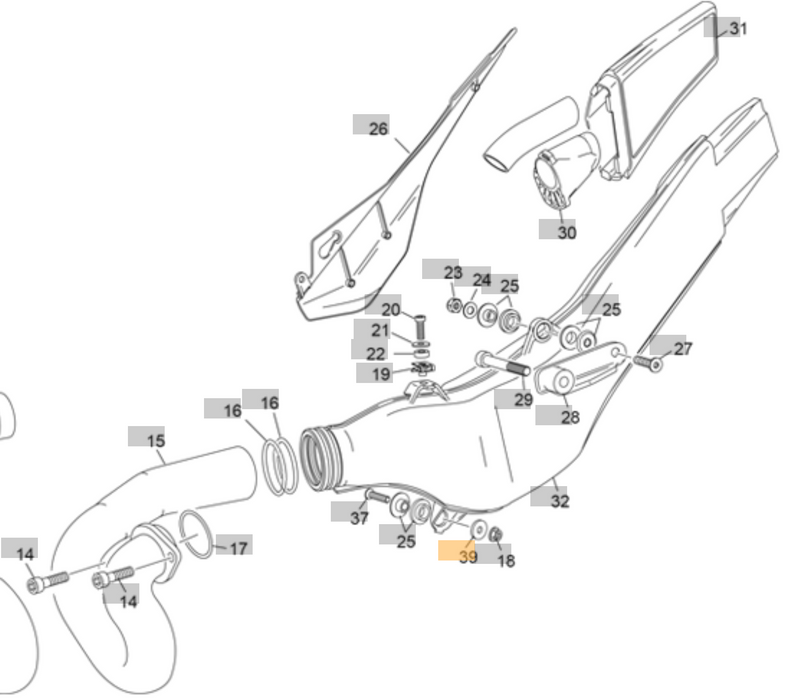 Exhaust Silencer Bushing Lower Sherco/Scorpa 23-26
