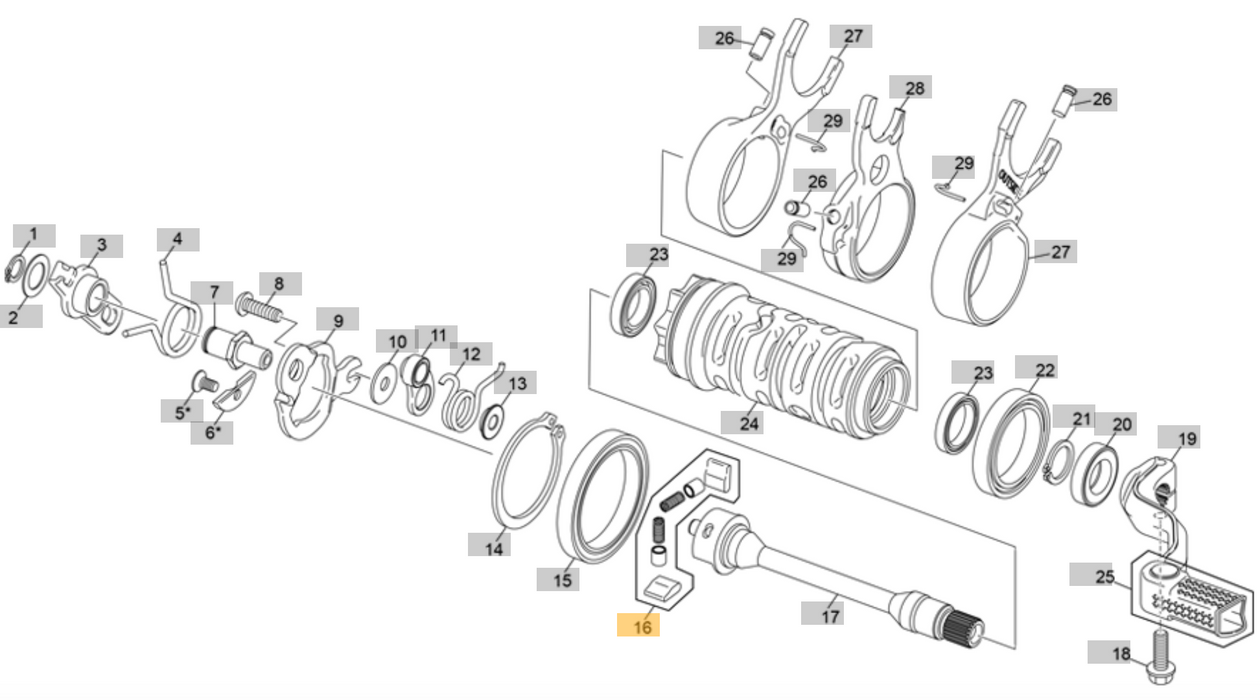 Sherco Selector Slider Mechanism Kit SC ST 23 (11162)