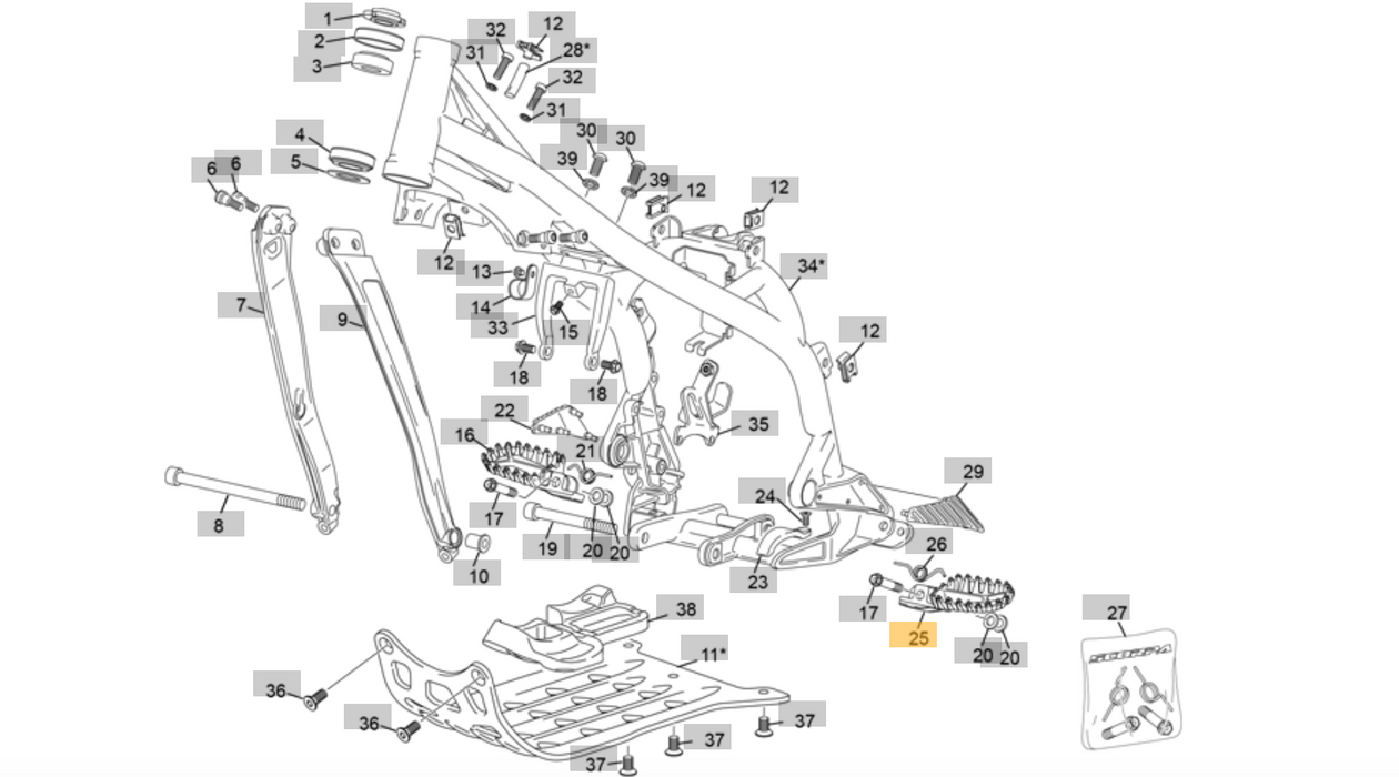 Sherco/Scorpa Left Foot Rest (10394)