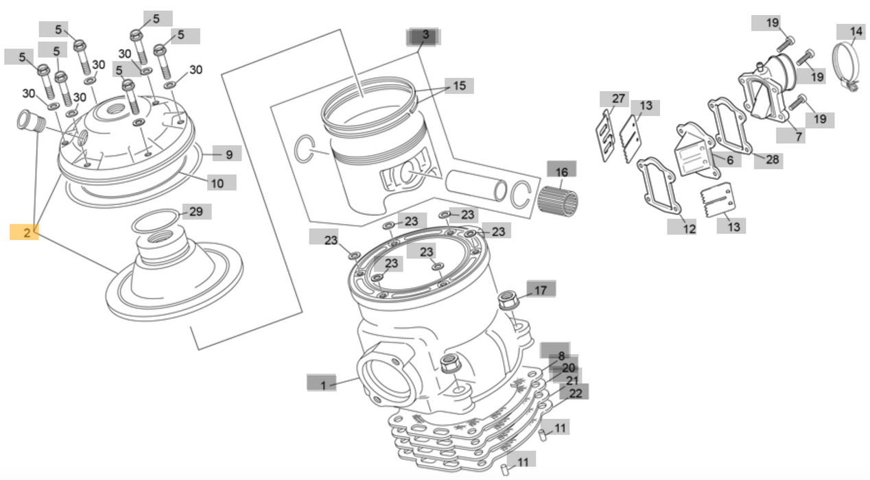 Sherco Cylinder Head Set 250 (6467)