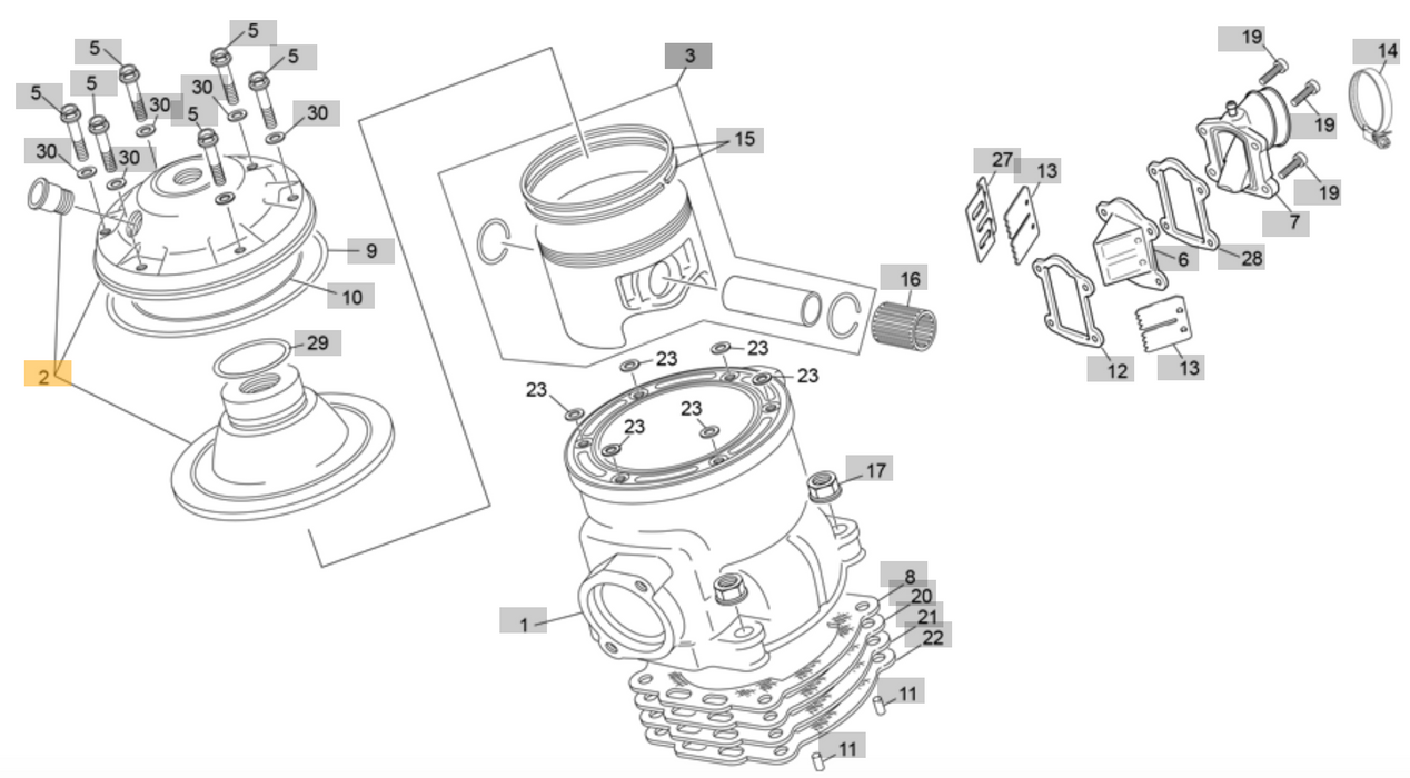 Scorpa Cylinder Head Set 300 (6923)