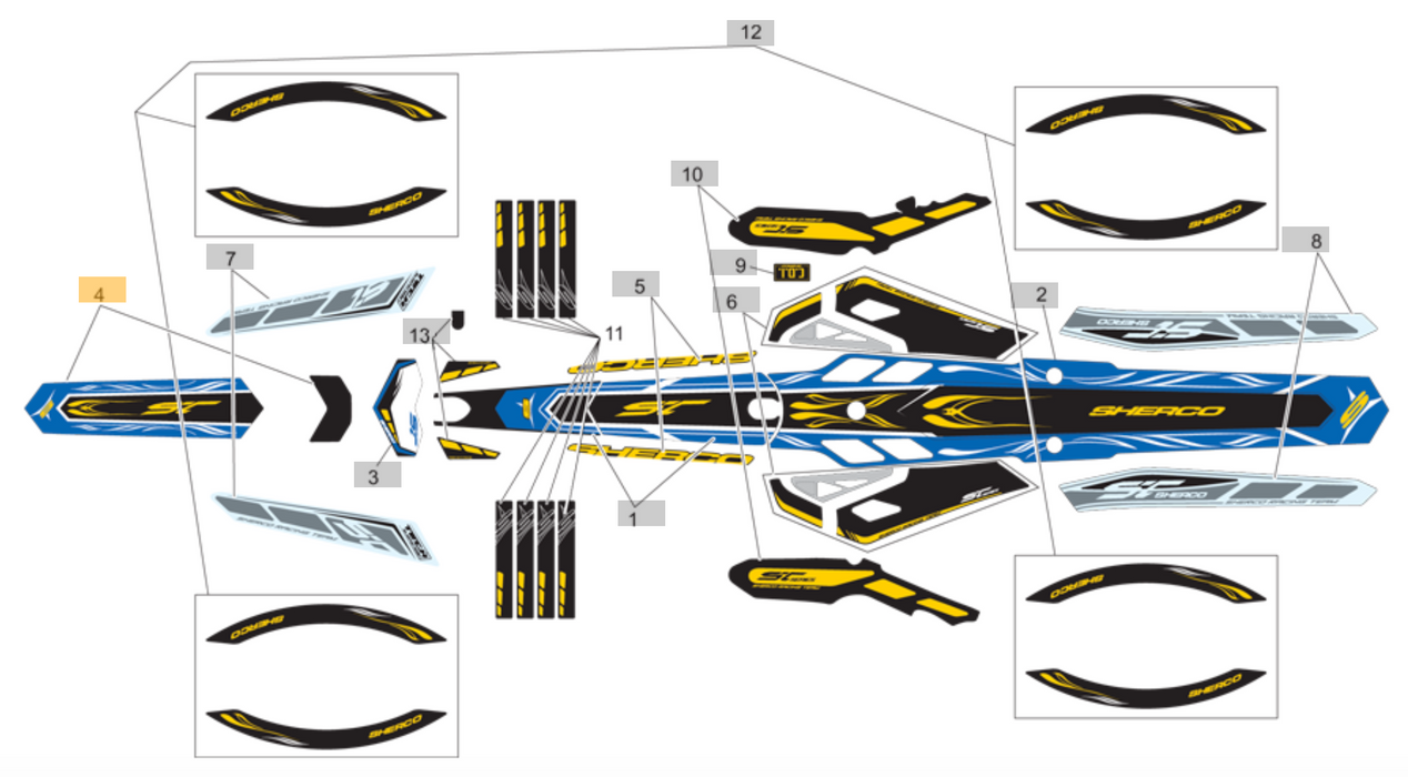 Sherco Front Mudguard Sticker (4563)