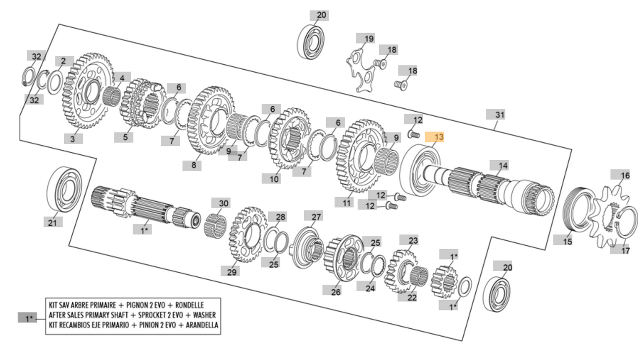 Sherco Main Shaft Bearing 8401