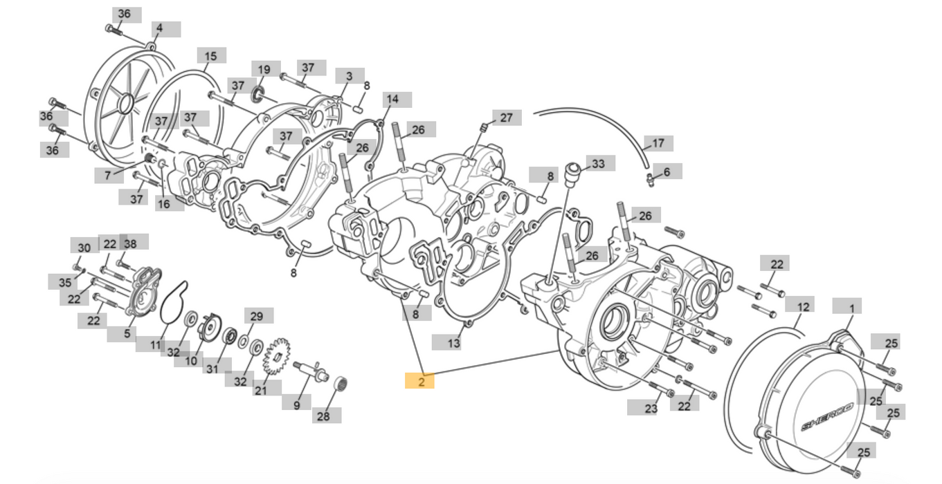 Sherco Crankcase Set 5547
